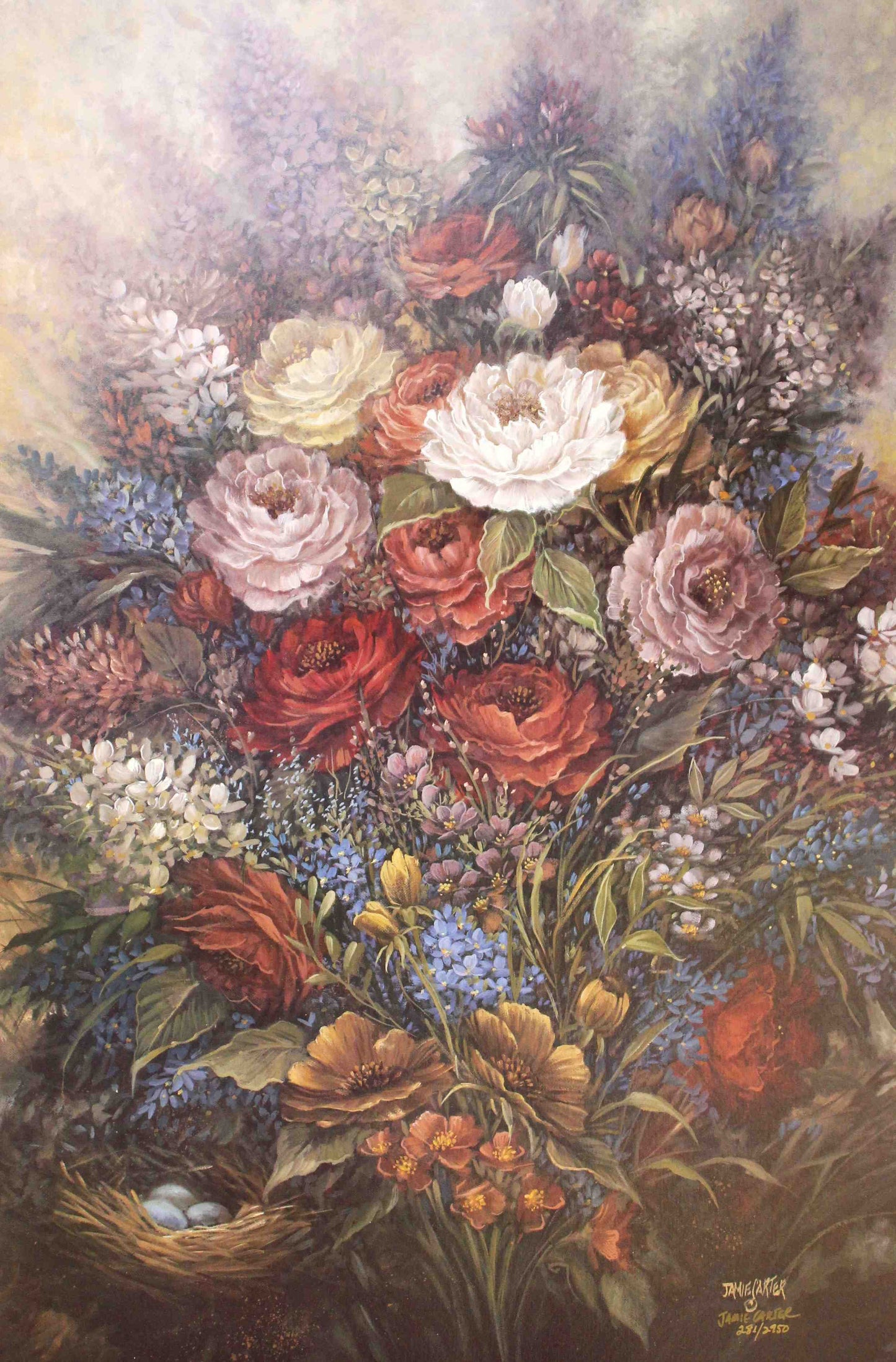 Jamie Carter Safely Nestled floral art print – delicate flower prints for wall décor