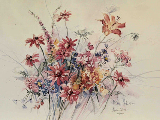 Barbara Mock Meadow Flowers floral art print – classic flower prints for wall décor