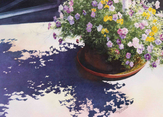 Shadow Flowers by Connie Glowaki – Floral Art Print for Wall