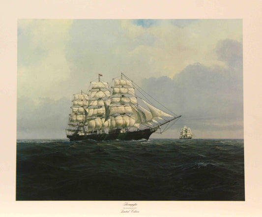 James Kendrick III painting “Thermopylae” of a historic sailing clipper ship at sea